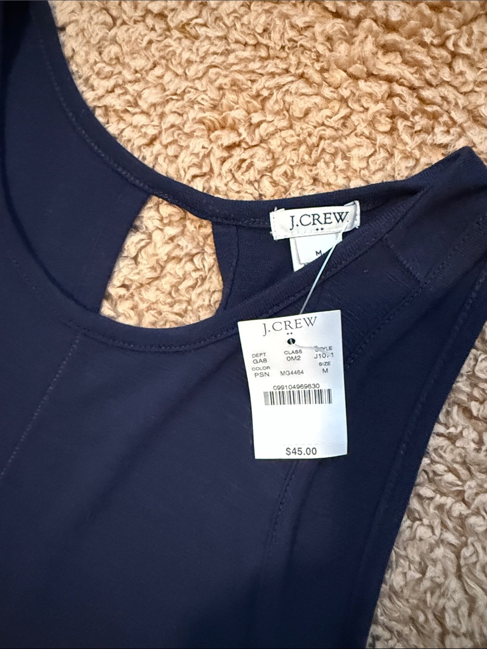 J. Crew Navy Sleeveless Tank Top - Picture 2 of 7